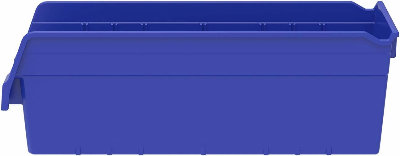 Akro-Mils 30098 ShelfMax Plastic Nesting Shelf Bin Box, 18-Inch Length x 6.75 Inch Width x 6-Inch Height, Blue (10-Pack)