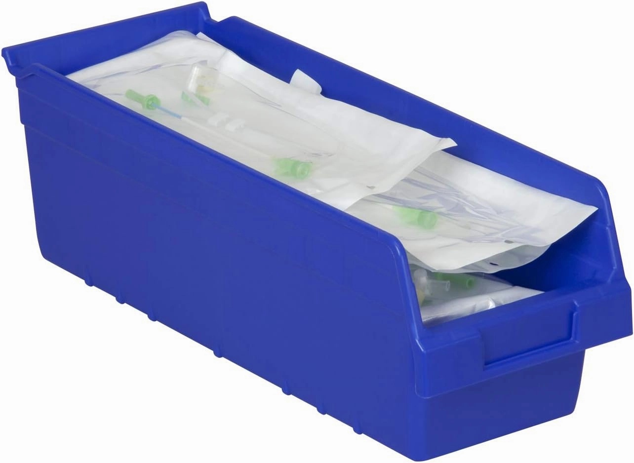 Akro-Mils 30098 ShelfMax Plastic Nesting Shelf Bin Box, 18-Inch Length x 6.75 Inch Width x 6-Inch Height, Blue (10-Pack)