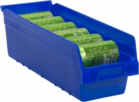 Akro-Mils 30098 ShelfMax Plastic Nesting Shelf Bin Box, 18-Inch Length x 6.75 Inch Width x 6-Inch Height, Blue (10-Pack)