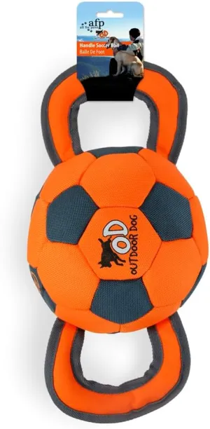 ALL FOR PAWS Ballistic Handle Ball Durable Dog Toy with Squeaker, Tough Dog Toy for Aggressive Chewers, Interactive Dog Toy for Medium Dogs