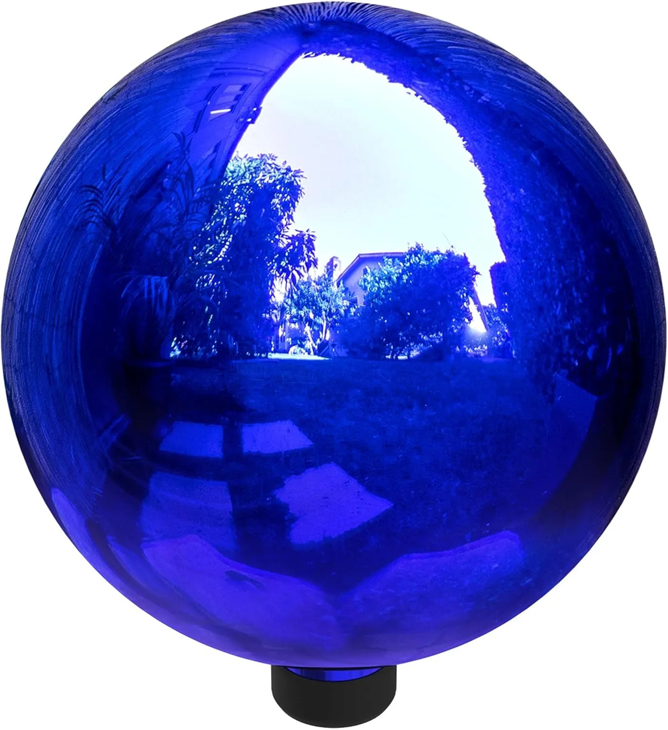 Alpine Corporation 10" Diameter Indoor Outdoor Glass Gazing Globe Festive Yard Decor, Blue