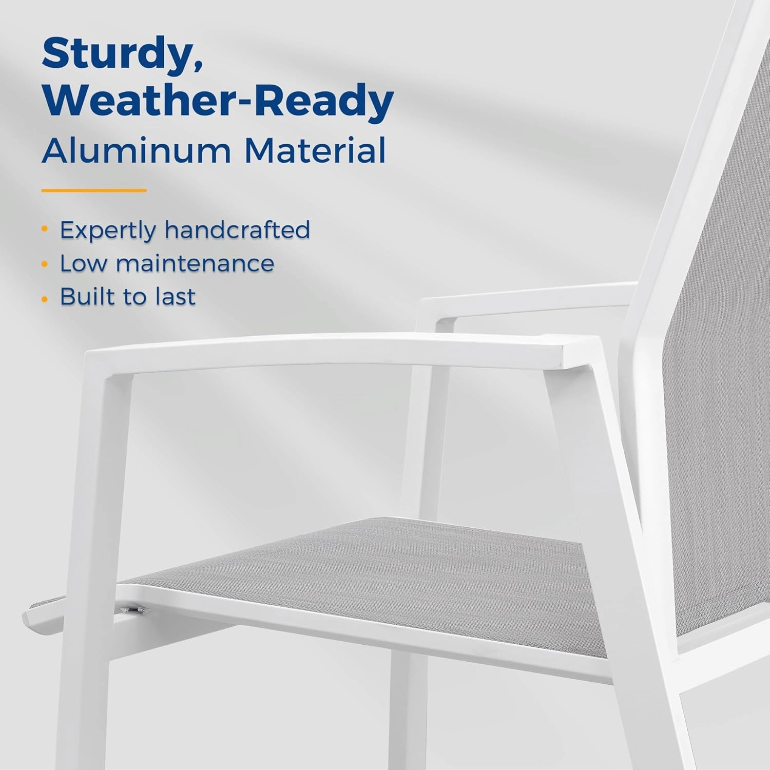 Aluminum Patio Chairs Set of 4, Fully Assembled Outdoor Dining Chairs with 360 lbs Weight Capacity, Stackable Outdoor Patio Furniture with Quick Drying Breathable Textilene Fabric for Backyard, Garden