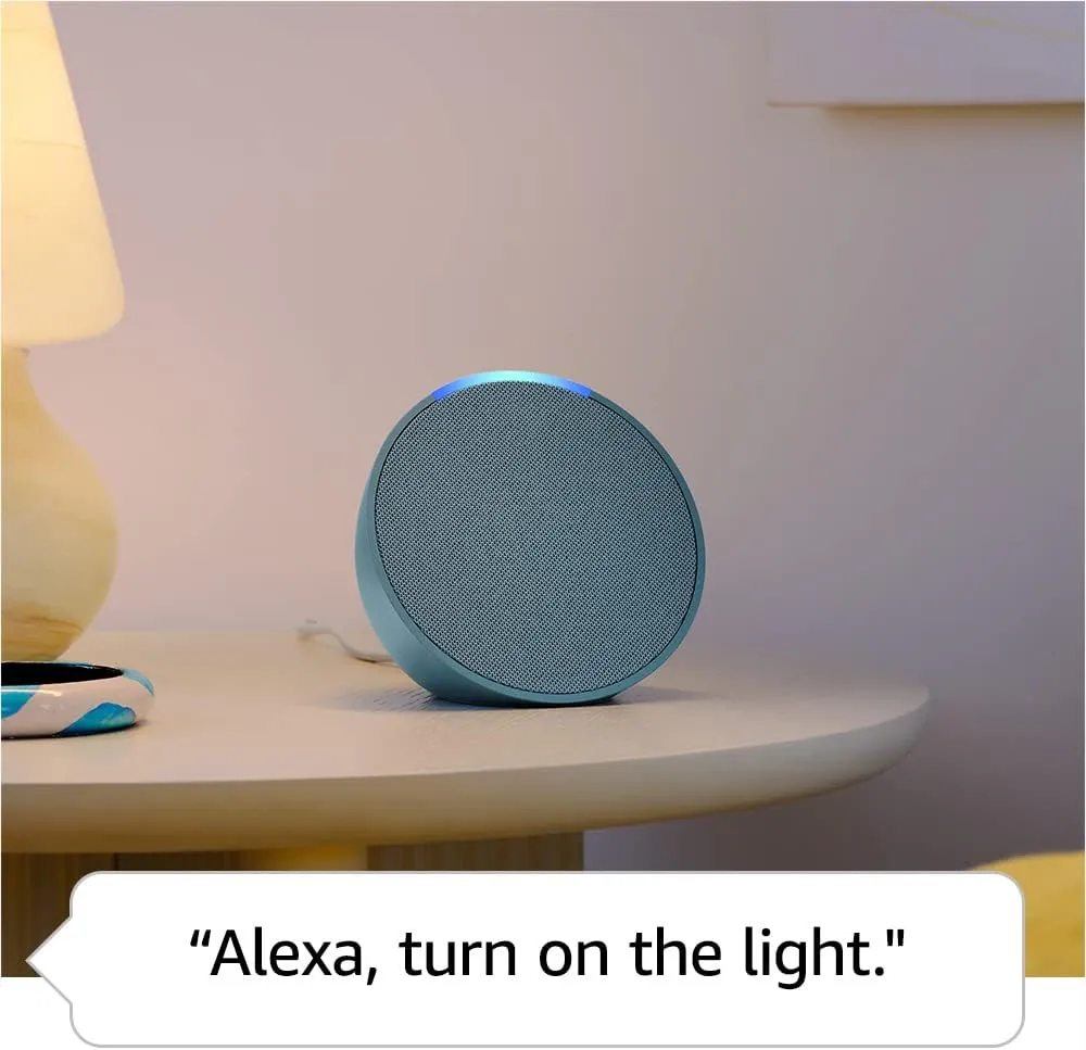 Amazon Echo Pop (newest model), Our smallest Alexa speaker, Fits in any room, Glacier White