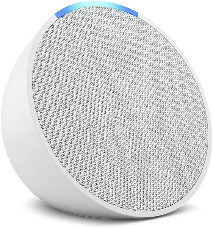 Amazon Echo Pop (newest model), Our smallest Alexa speaker, Fits in any room, Glacier White