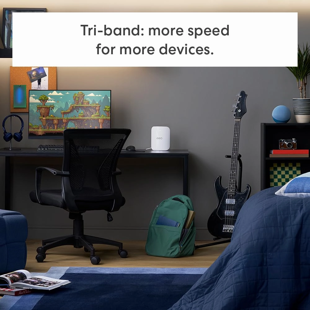 Amazon eero Pro 7 with 1 month free eero Plus (auto-renews) - Supports internet plans up to 5 Gbps, Coverage up to 4,000 sq. ft., Connect 400  devices, 2-pack