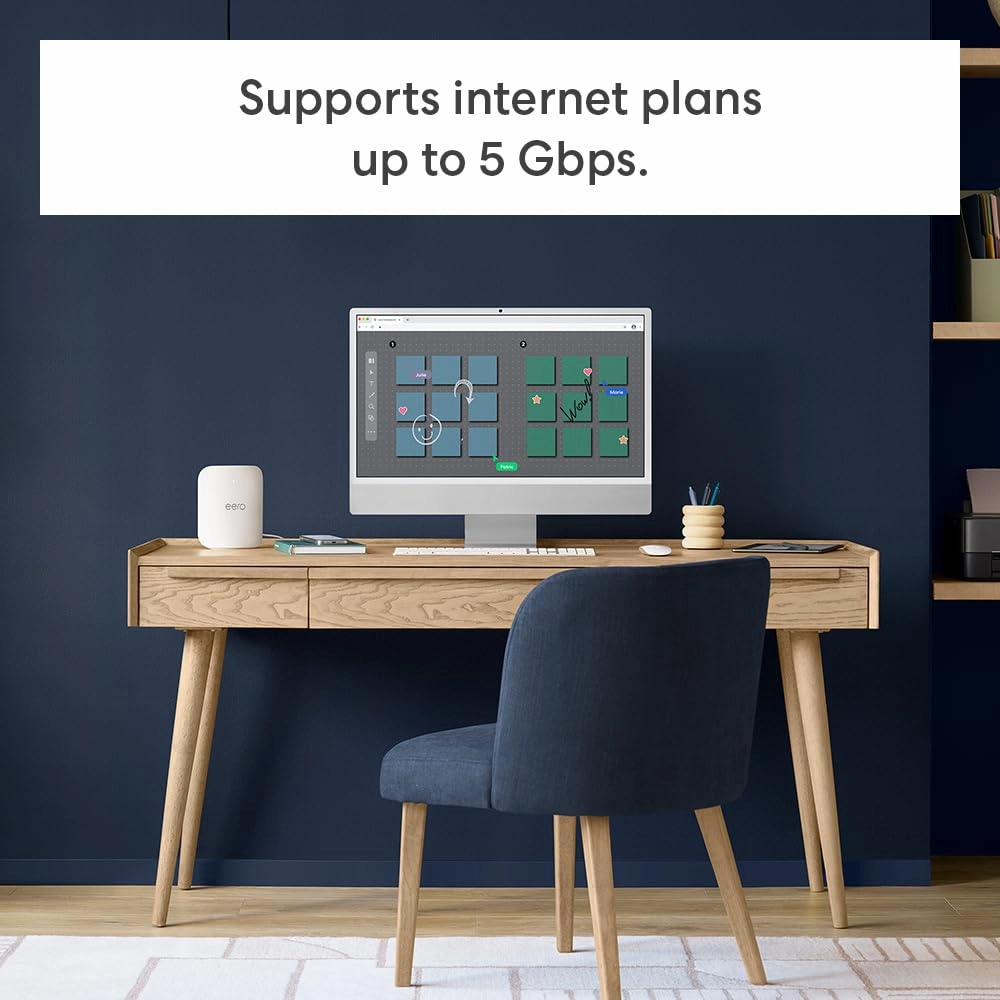 Amazon eero Pro 7 with 1 month free eero Plus (auto-renews) - Supports internet plans up to 5 Gbps, Coverage up to 4,000 sq. ft., Connect 400  devices, 2-pack