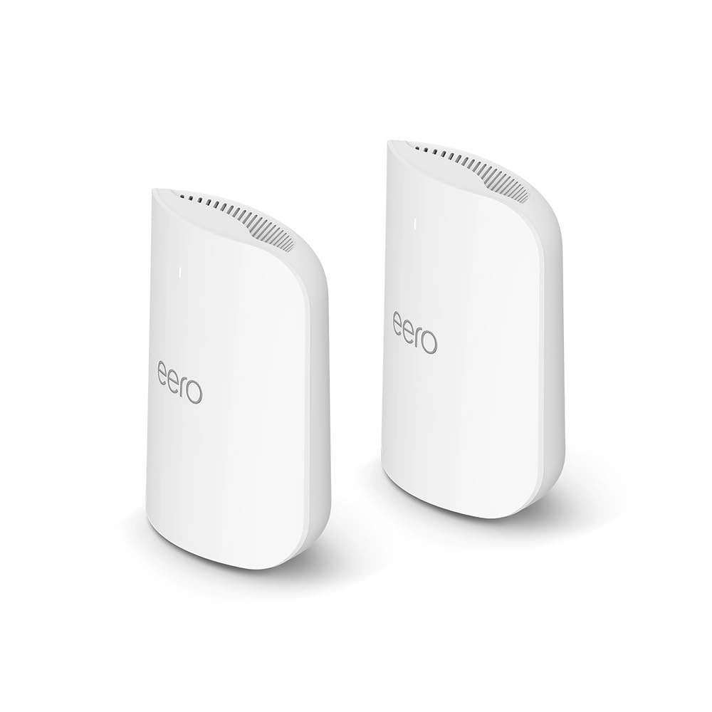 Amazon eero Pro 7 with 1 month free eero Plus (auto-renews) - Supports internet plans up to 5 Gbps, Coverage up to 4,000 sq. ft., Connect 400  devices, 2-pack