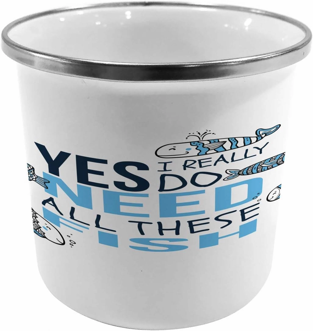 Ambesonne Saying Metal Camping Cup, Yes I Really Do Need All These Turtles Wonders Under The Sea Cartoon Artwork, Stainless Steel Mug for Indoor and Outdoor Activities
