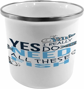 Ambesonne Saying Metal Camping Cup, Yes I Really Do Need All These Turtles Wonders Under The Sea Cartoon Artwork, Stainless Steel Mug for Indoor and Outdoor Activities