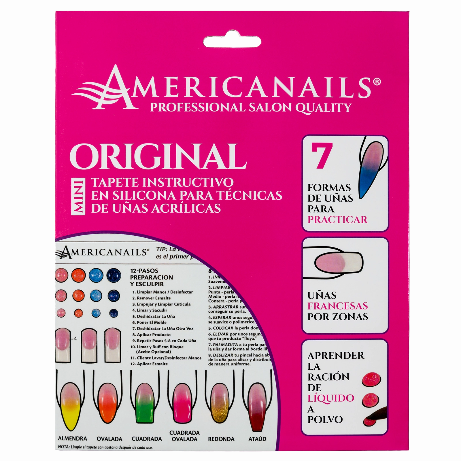 Americnails MINI Plantilla en Silicona Para Principiantes de Uñas Acrílicas