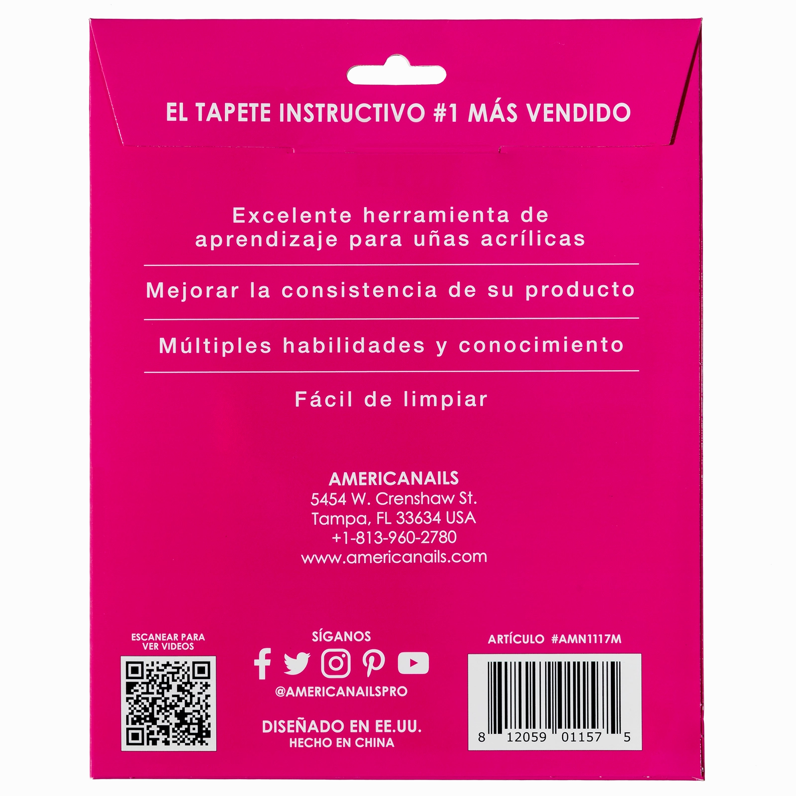 Americnails MINI Plantilla en Silicona Para Principiantes de Uñas Acrílicas