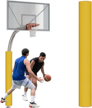AMUFJJ Reusable Basketball Hoop Padding for Pole, Sunshade/Garage/Basement Support Pole Wrap Column Cover All-Weather, 4" 5" 6" 8" Round Basketball Pole Protector Pad(Yellow,Dia 8 7/10in)