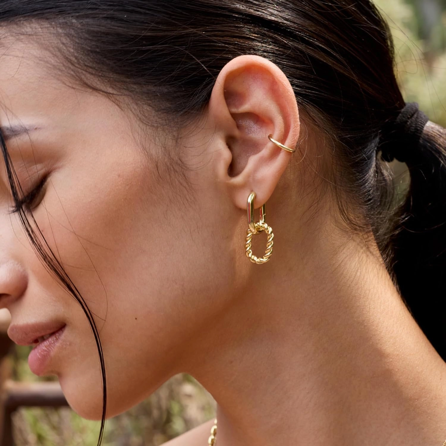 Ana Luisa Double Hoop Earring - Ash Small & Mini Double Gold Earrings for Women - Hypoallergenic, Water-Resistant & Tarnish-Free - 14K Gold Plated, Silver & Two-Tone Hoop Womens Earrings Trendy