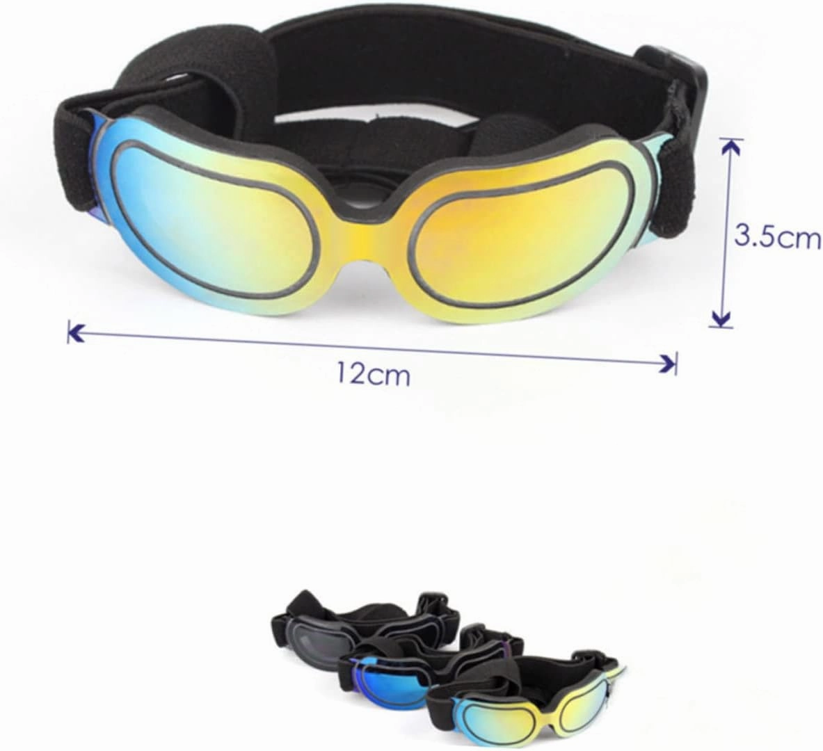 Angoily 3 Pcs Dog Sunglasses Pet Eye Wear Goggles with Wider Bridge Cup Sturdy Frame