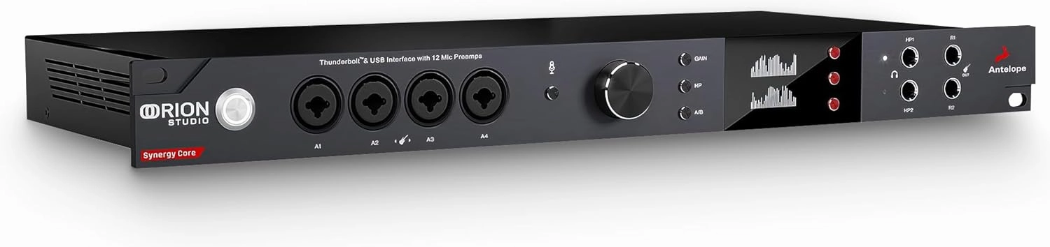 Antelope Audio Orion Studio Synergy Core Professional Digital Audio Interface w/ 12 Preamps & 50 Real-Time Plugins — Thunderbolt 3 Music Recording Studio Interface w/DSP Processing for Mac/Windows