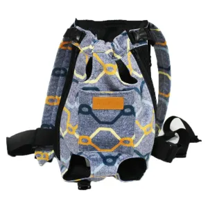 ANYWAGS Pet Carrier Light Blue Pattern Strand 3XL Denim Breathable Travel Backpack for Large 3XL Pets with Pockets for Carrying Supplies