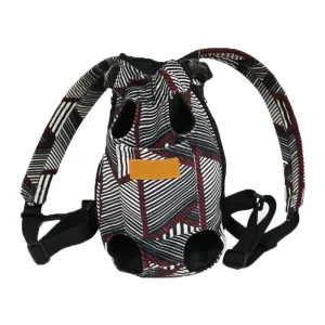 ANYWAGS Pet Carrier Linear Triangular Pattern XXL Denim Breathable Travel Backpack for Large XXL Pets with Pockets for Carrying Supplies