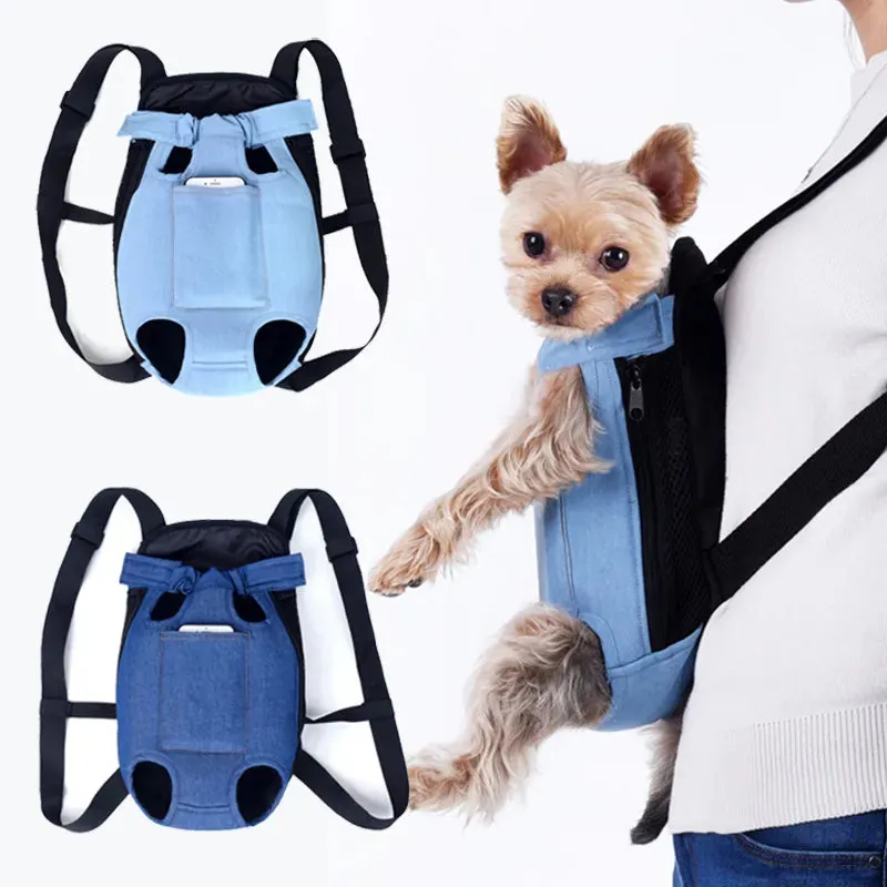 ANYWAGS Pet Carrier Medium Camouflage Denim Backpack for Outdoor Travel With Front Pocket for Medium Size Pets