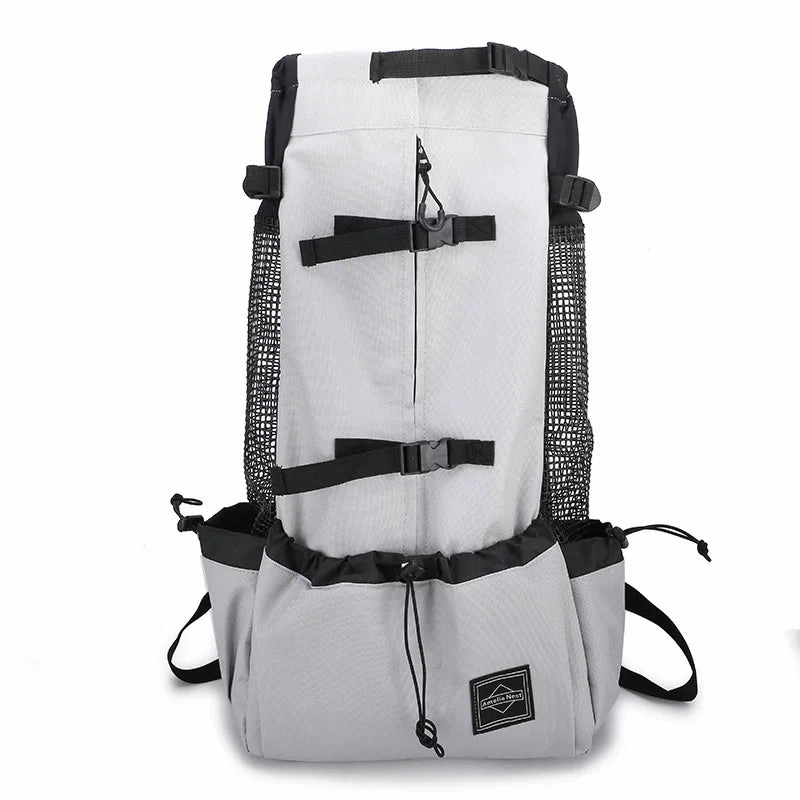 ANYWAGS Pet Carrier Large Light Gray Travel Riding Driving Pet Backpack for Medium to Large Dogs with Pockets for Pet Supplies