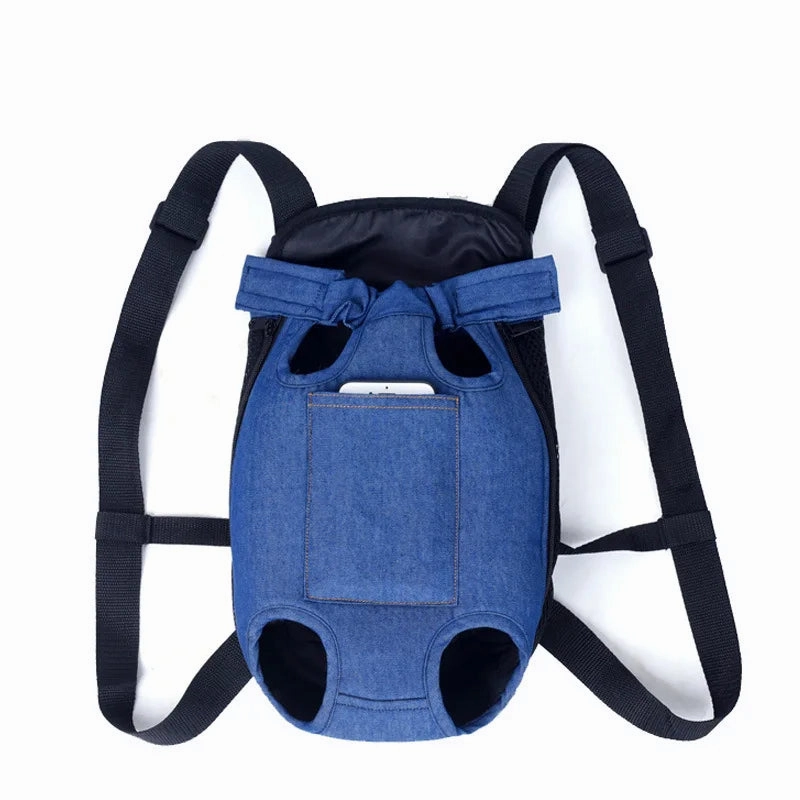 ANYWAGS Pet Carrier Medium Denim Blue Denim Backpack for Outdoor Travel With Front Pocket for Medium Size Pets
