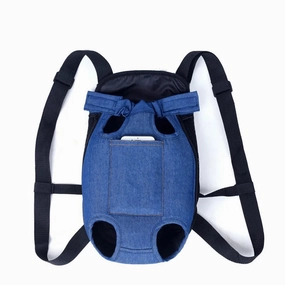 ANYWAGS Pet Carrier Medium Denim Blue Denim Backpack for Outdoor Travel With Front Pocket for Medium Size Pets