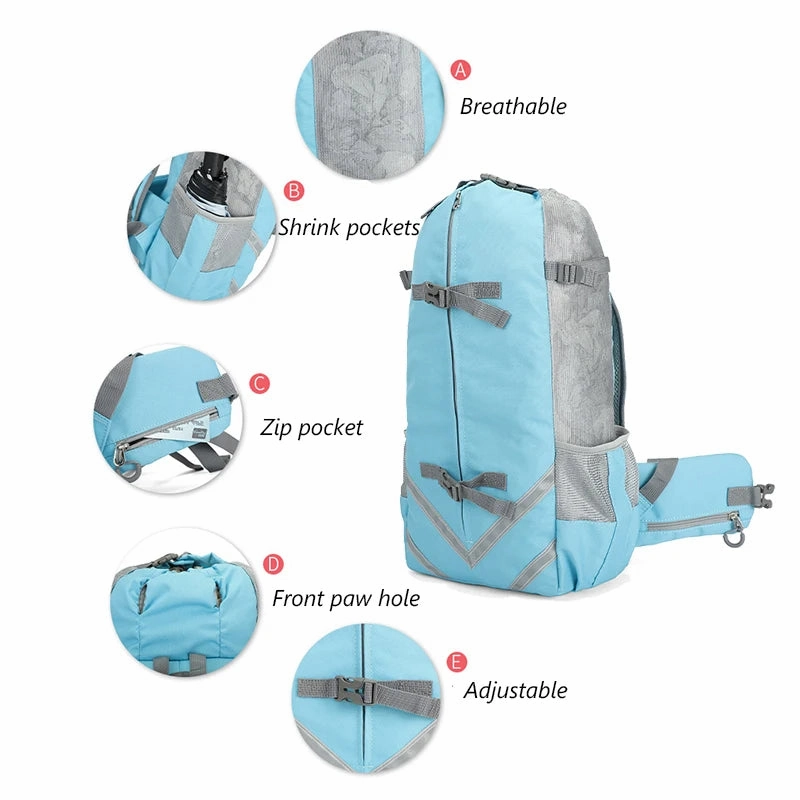 ANYWAGS Pet Carrier Navy Medium Size Travel Riding Carrying Backpack for Small Medium Dogs with Supply Pocket