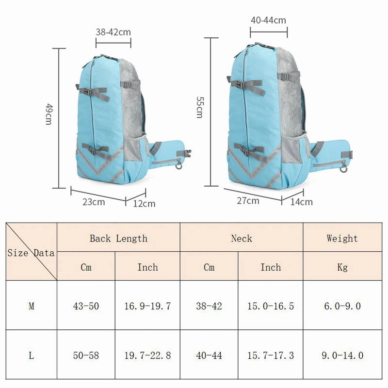ANYWAGS Pet Carrier Navy Medium Size Travel Riding Carrying Backpack for Small Medium Dogs with Supply Pocket