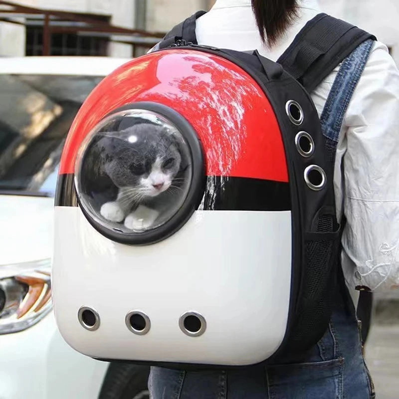 ANYWAGS Pet Carrier Pink Cat with Glasses Print Breathable Space Capsule Travel On the Go Bag For Pet