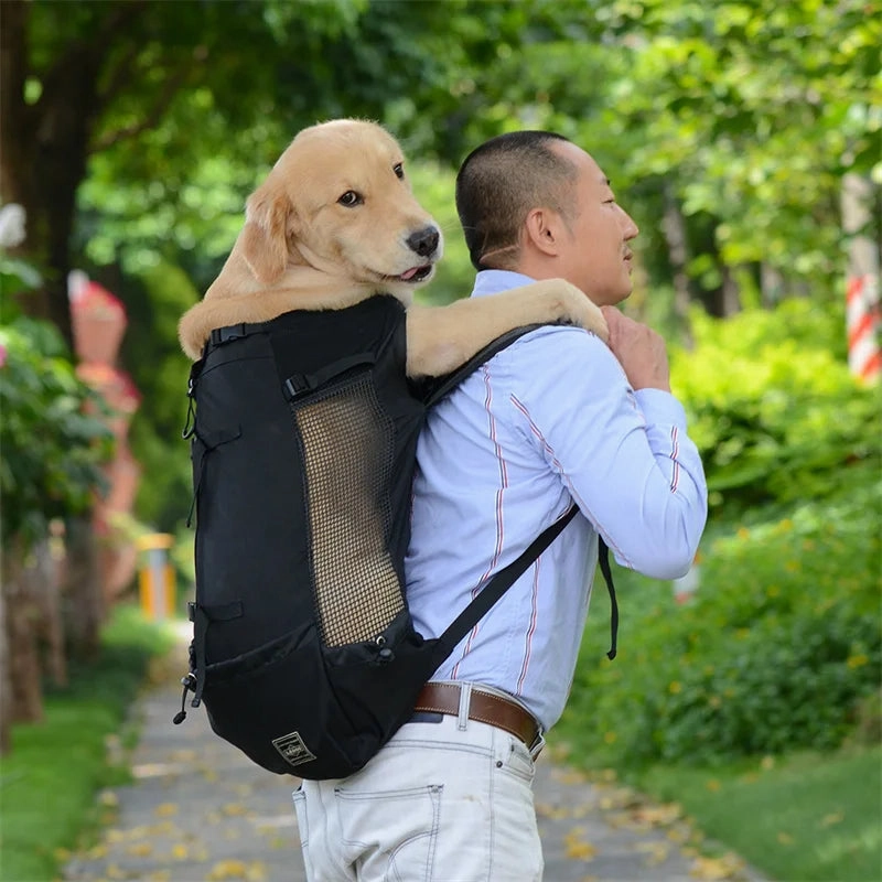 ANYWAGS Pet Carrier Small Light Gray Travel Riding Driving Pet Backpack for Medium to Large Dogs with Pockets for Pet Supplies