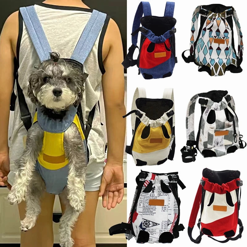 ANYWAGS Pet Carrier ZigZag Pattern 3XL Denim Breathable Travel Backpack for Large 3XL Pets with Pockets for Carrying Supplies
