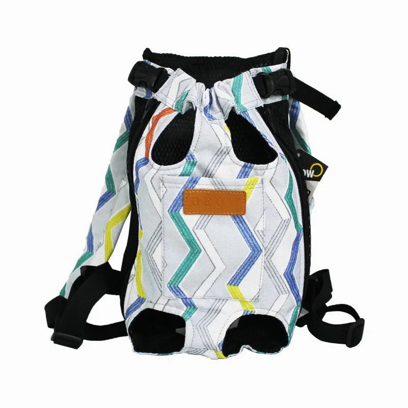ANYWAGS Pet Carrier ZigZag Pattern 3XL Denim Breathable Travel Backpack for Large 3XL Pets with Pockets for Carrying Supplies
