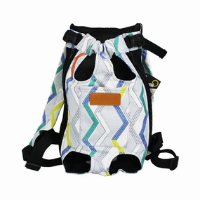 ANYWAGS Pet Carrier ZigZag Pattern XXL Denim Breathable Travel Backpack for Large XXL Pets with Pockets for Carrying Supplies