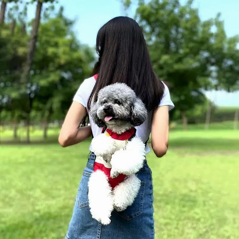 ANYWAGS Pet Carrier ZigZag Pattern XXL Denim Breathable Travel Backpack for Large XXL Pets with Pockets for Carrying Supplies