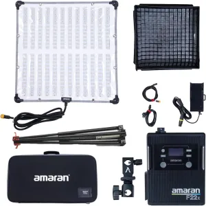 Aputure Amaran F22X Flexible Led Video Light BI-Color 2500K~7500K,200W,9 Lighting FX with Honeycomb Grid Soft Box,Support App Control