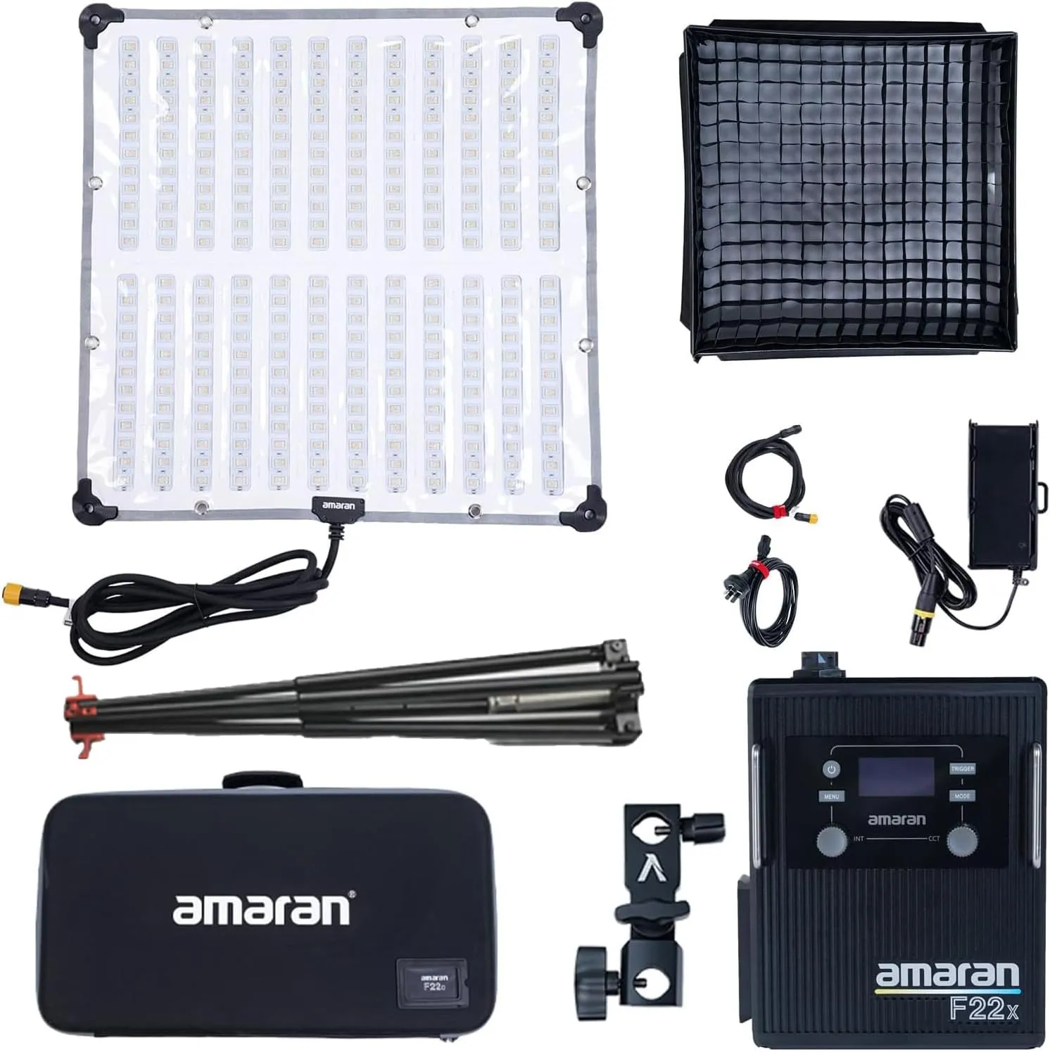 Aputure Amaran F22X Flexible Led Video Light BI-Color 2500K~7500K,200W,9 Lighting FX with Honeycomb Grid Soft Box,Support App Control