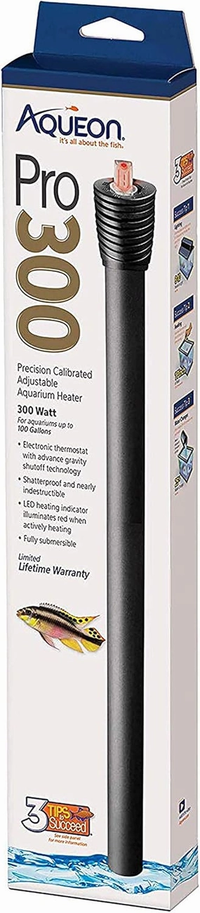 Aqueon Pro 300 Submersible Aquarium Fish Tank Heater, 300 Watts, For Up To 100 Gallon Fish Tanks