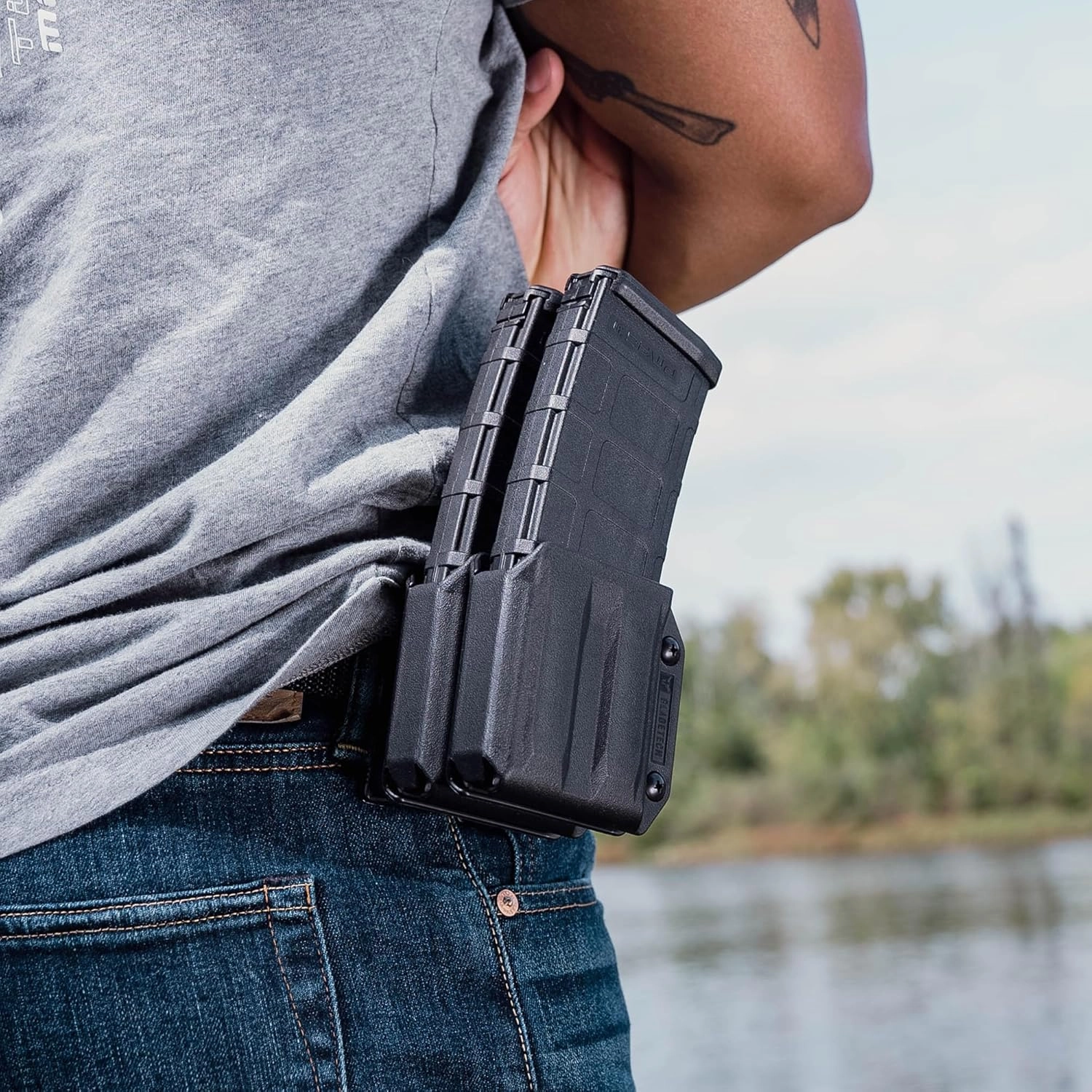 AR-15 / M4 / M16 Mag Pouch - 5.56mm Rifle Magazine Carrier with Tek-Lok Belt Attachment Clip by Blade-Tech