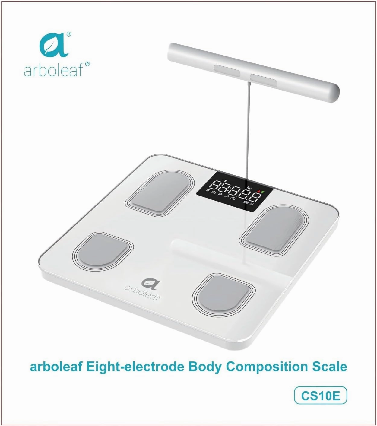 arboleaf Scale for Body Weight, Bluetooth Smart Digital Weighing Scales with 8 Electrode, High Precision 26 Body Composition Analyzer for BMI Muscle Mass