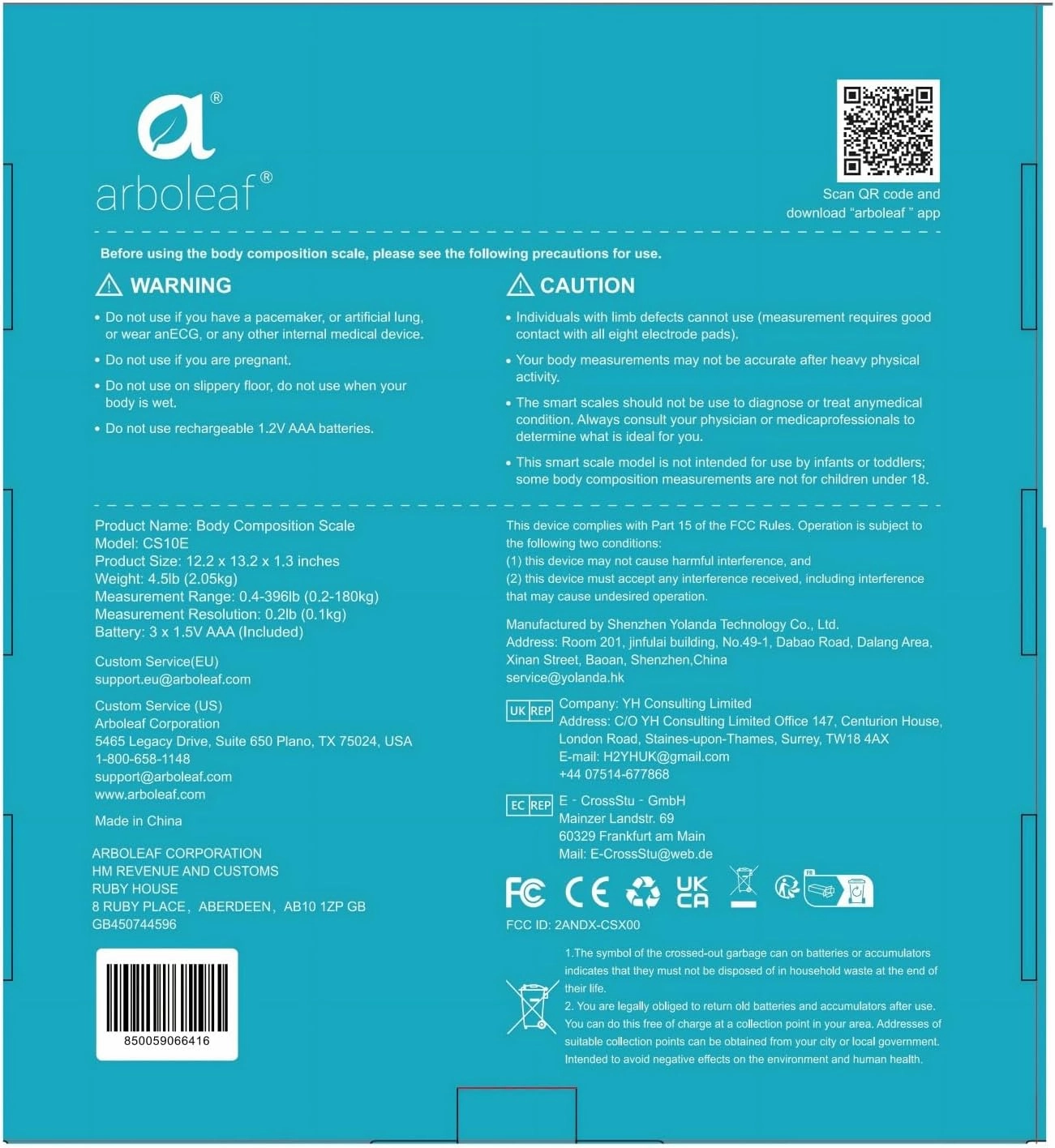 arboleaf Scale for Body Weight, Bluetooth Smart Digital Weighing Scales with 8 Electrode, High Precision 26 Body Composition Analyzer for BMI Muscle Mass