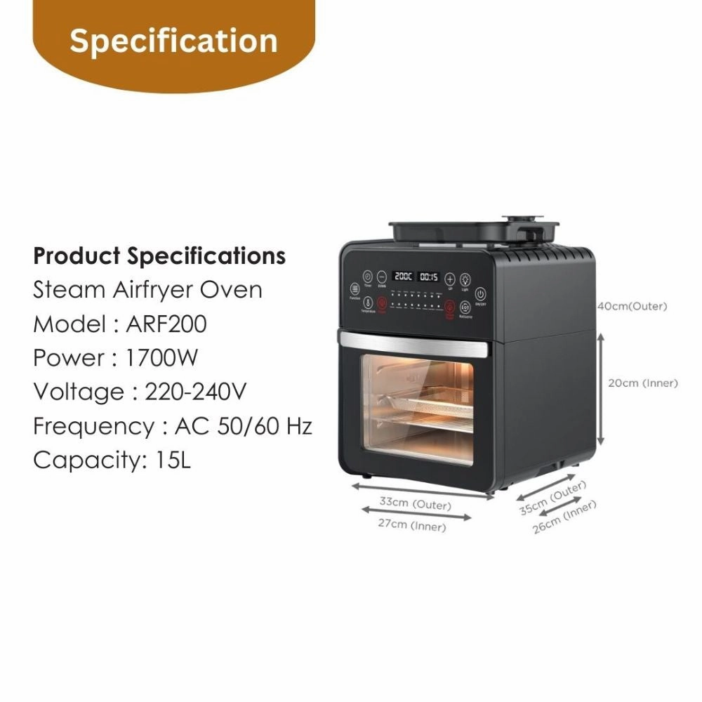 Arden 15L Electric Digital Air Fryer Oven