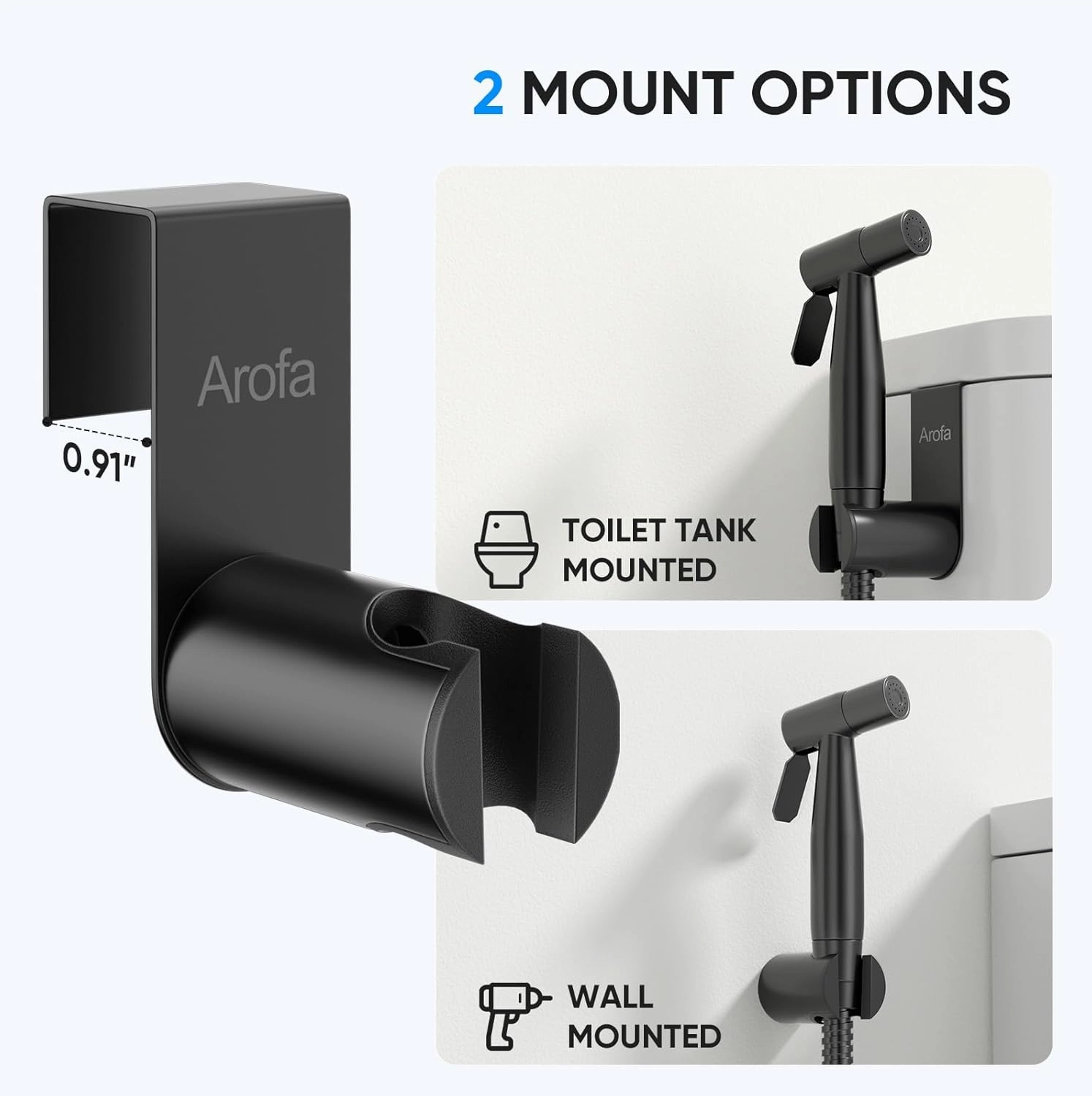 Arofa Black Bidet Sprayer for Toilet, 3 Pack Handheld Jet Sprayer Adjustable Water Pressure Muslim Shower with Bidet Hose, Bidets for Existing Toilets Cloth Diaper Spray for Baby/Feminine Wash