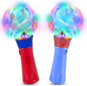 ArtCreativity Light Up Spinning Wands for Kids – LED Spinning Light Up Toy with Flashing Lights – Fun Light Spinner Toy for Parties, Birthdays, Classroom Prizes, and Gifts – Set of 2