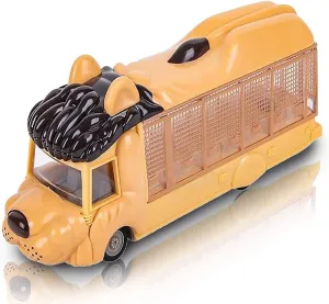 ArtCreativity Pull Back Lion Safari Animal Bus for Kids, 7 Inch Lion Design Bus with Pullback Mechanism, Durable Plastic Material, Safari Party Decorations, Best Birthday Gift for Boys & Girls