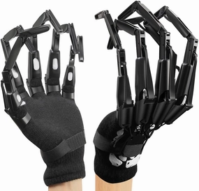Articulated Finger Extensions, Halloween Articulated Fingers, 3D Printed Flexible Finger Extensions Fits All Finger Sizes Articulated Fingers (Black Glowing-Upgrade)