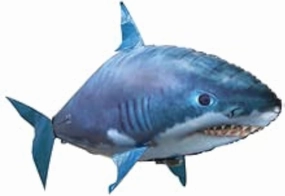 AUOK Remote Control Shark Toys Infrared RC Flying Clown Fish Balloon - Anti-Gravity Indoor Toy with Mid-Air Hovering for Fun Party Decorations & Gifts (Blue)