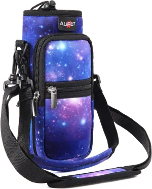 AUPET Water Bottle Sling Bag Sleeve Holder Carrier 25/32/40/64 oz,Insulated Crossbody Water Bottle Case Cover with Strap and Pockets for Men/Women Walking Hiking