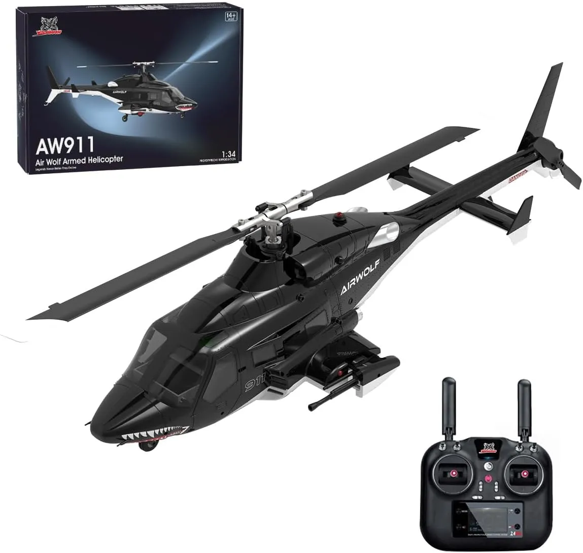 AW-911 RC Helicopter for Ages16 , 1/34 Scale 3D Stunt Remote Control Helicopter with GPS Radar & 6G Flight Control & Anti-Crash Design 1 Battery(RTF Version/Mode 1/Mode 2 Switchable)