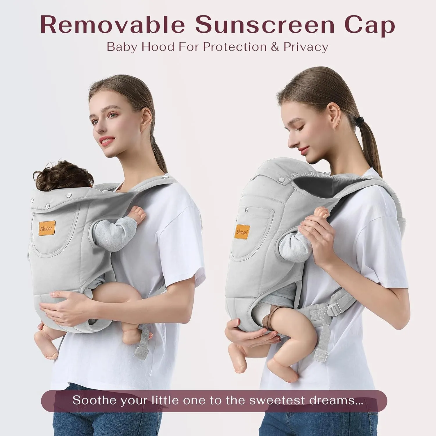 Baby Carrier Newborn to Toddler(7-30lbs), Toddler Carrier Baby Holder Carrier with Adjustable Shoulder Strap, Chest Carriers, Grey