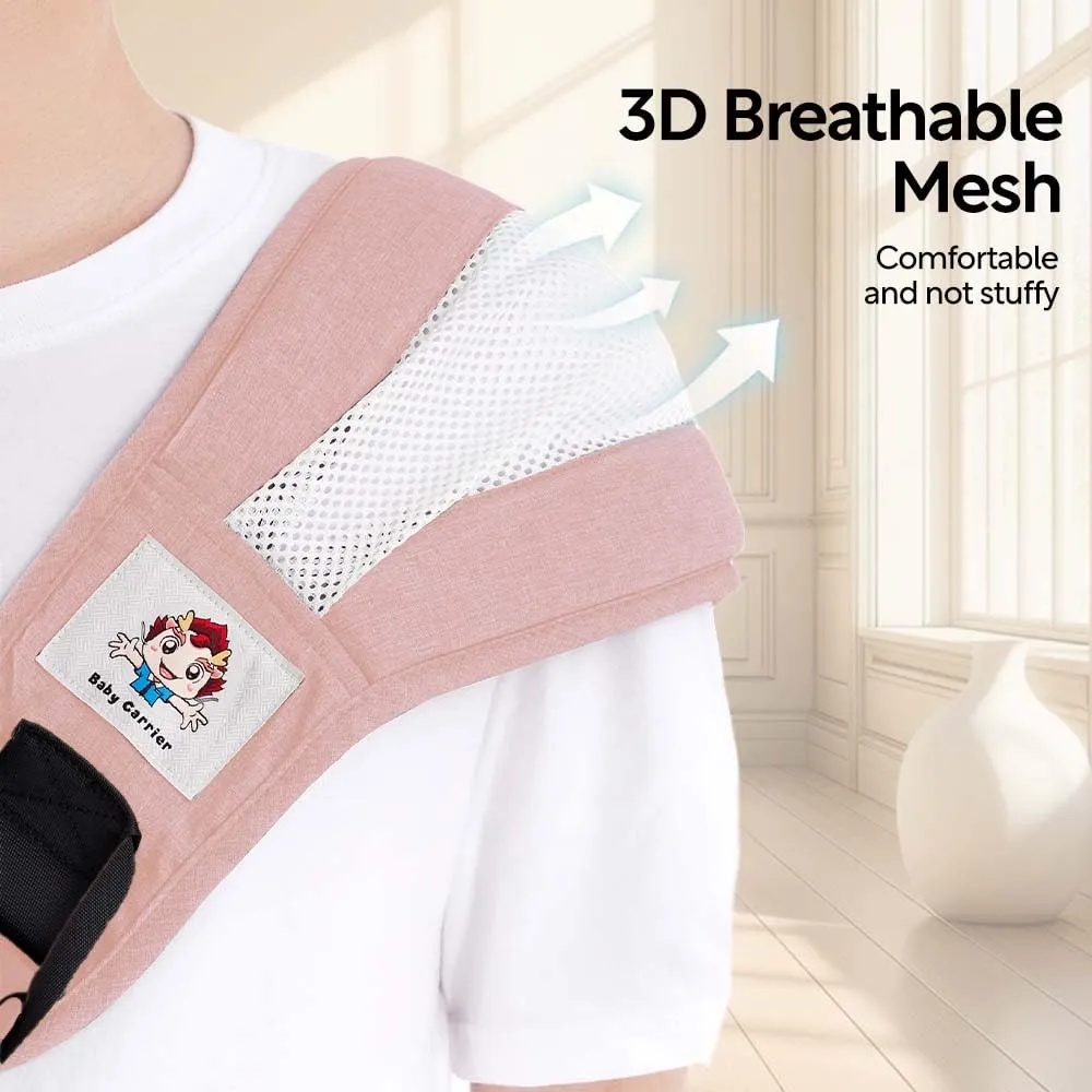 Baby Sling Carrier The Latest Safe and Breathable Anti-Slip Hip Pad Toddler Carrier Baby Essentials for Baby Boys and Girls Carrying 8-35lbs Pink