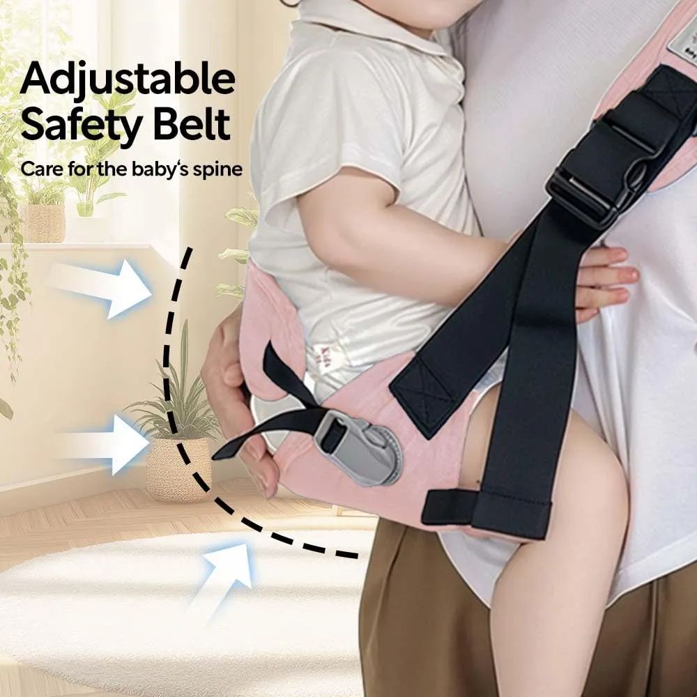 Baby Sling Carrier The Latest Safe and Breathable Anti-Slip Hip Pad Toddler Carrier Baby Essentials for Baby Boys and Girls Carrying 8-35lbs Pink